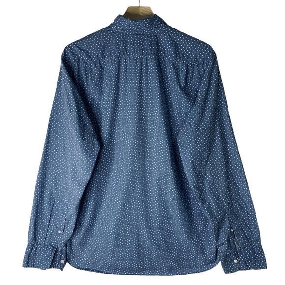J Crew Slim Fit Blue Star Print Long Sleeve Button Down Shirt Mens Size Large - Picture 6 of 7